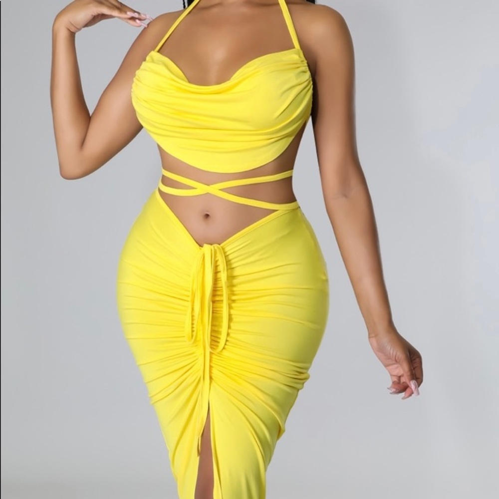 Yellow skirt set